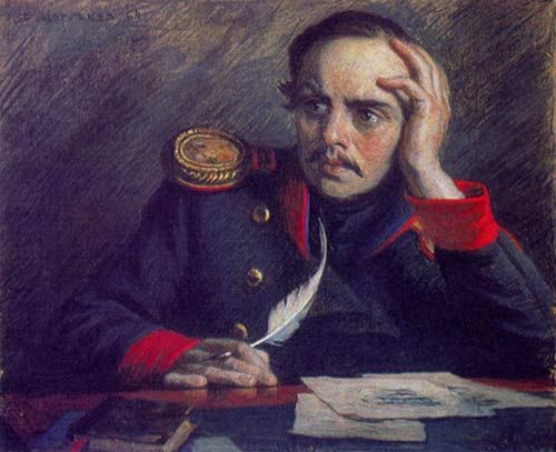 Поэт Михаил Лермонтов пишел стихи